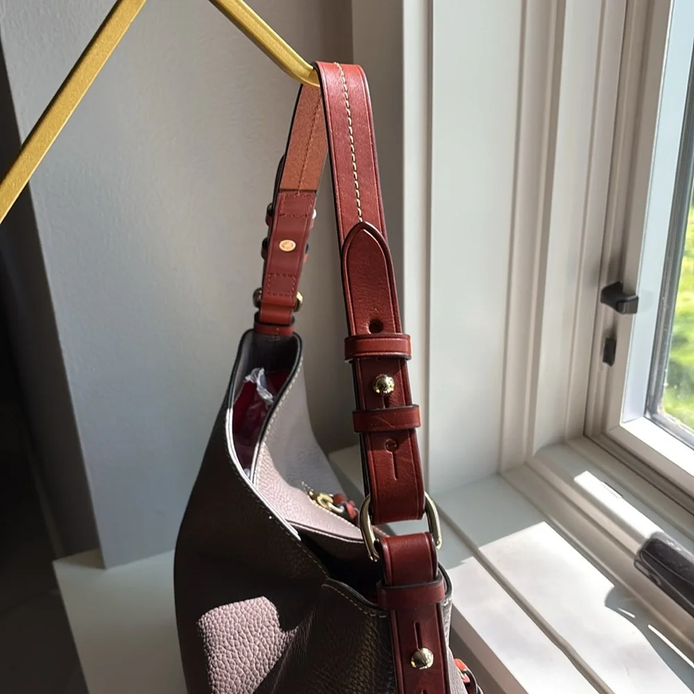 Dooney & Bourke Cooper “Elephant”Pebble Grain Shoulder Hobo Bag - Picture 5 of 10